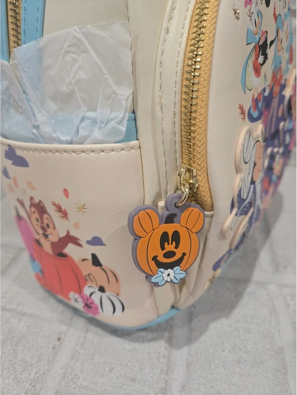 Disney Loungefly Halloween Mini Backpack with Classic Characters and Embroidery